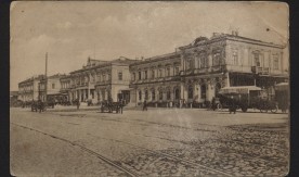 Pocztówka przedstawiająca budynek Dworca Terespolskiego.